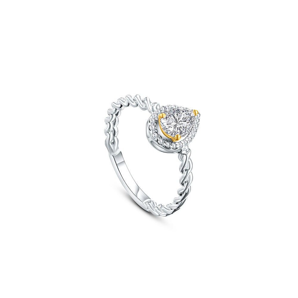 خاتم من الذهب الأبيض عيار 18 قيراط مرصع بالألماس - BE-BG105R