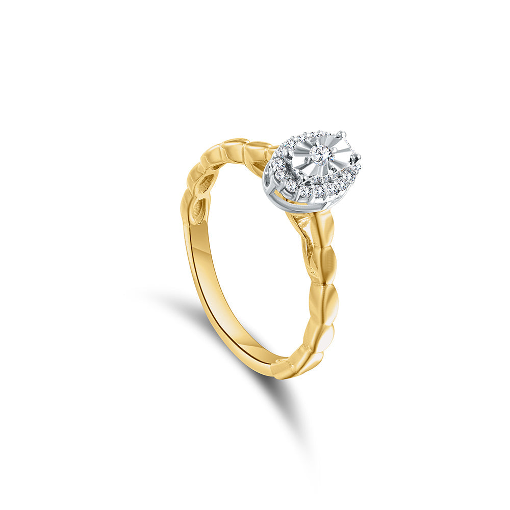 18K Yellow gold Diamond Ring - HH004R
