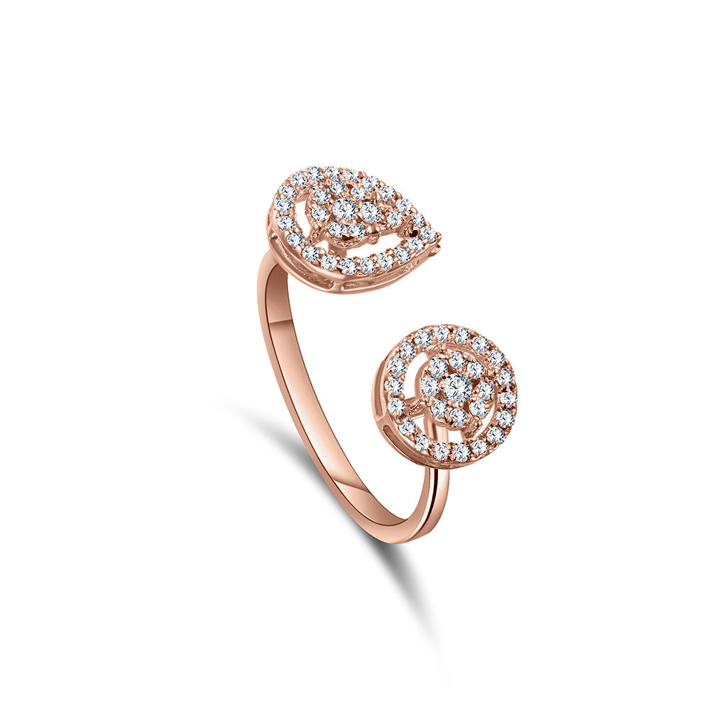 18K Rose gold Diamond Ring - HR09