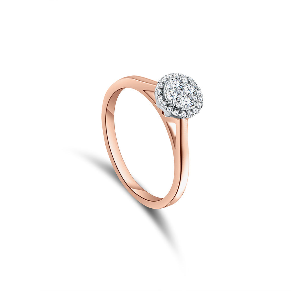 18K Rose gold Diamond Ring - HR12