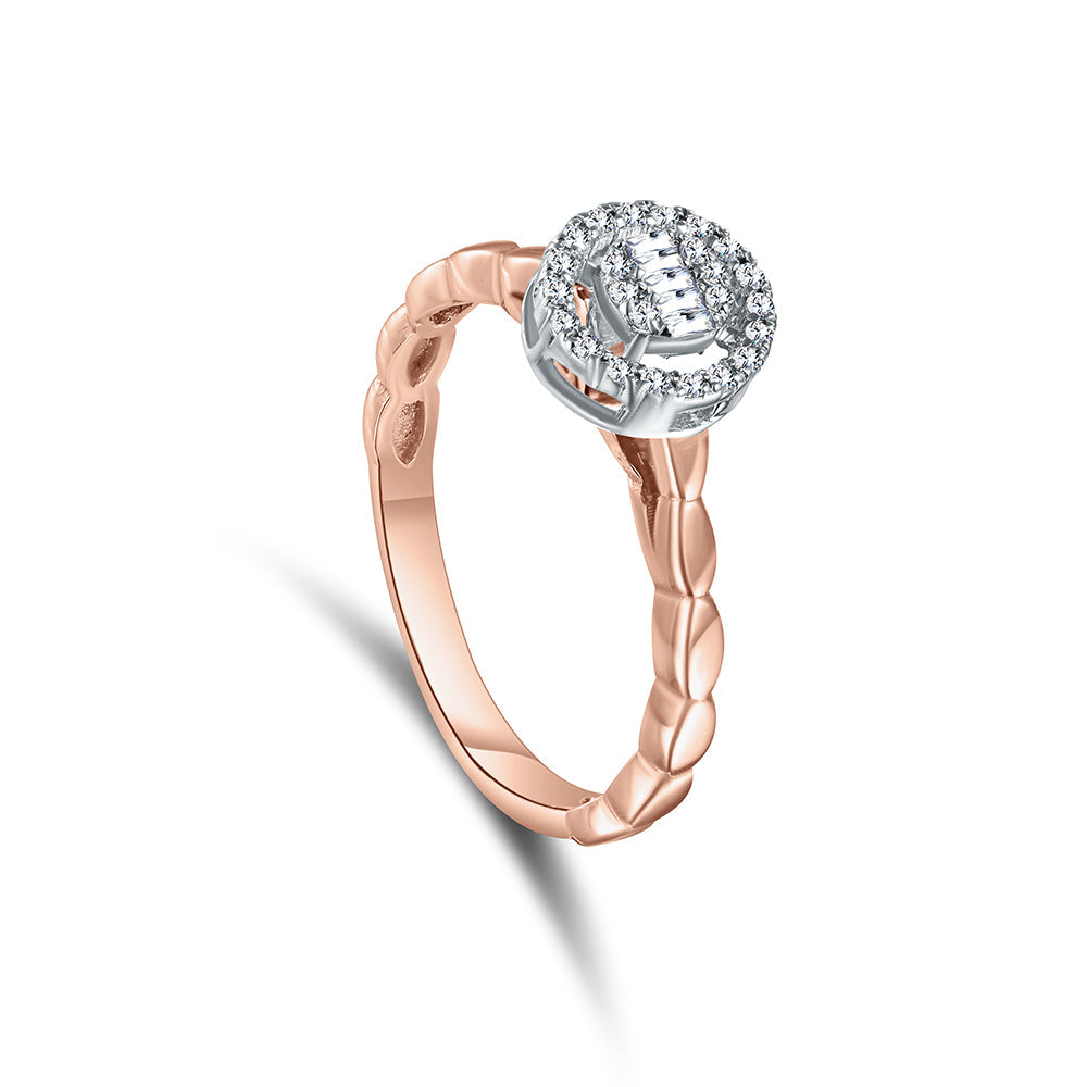 18K Rose gold Diamond Ring - HR197