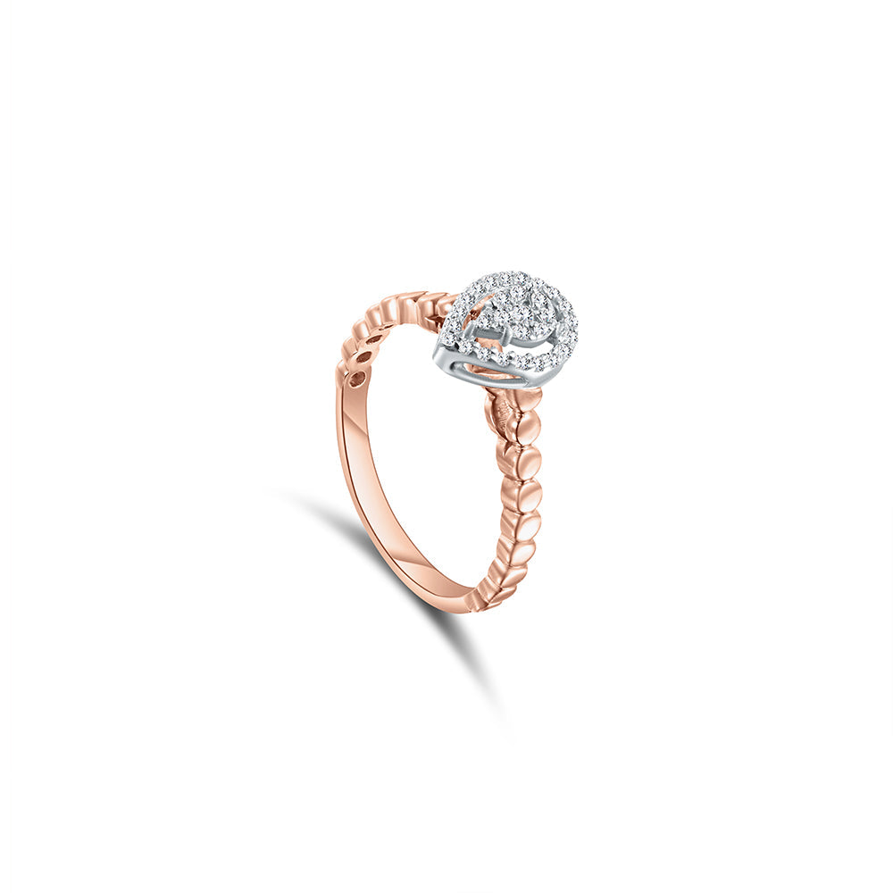 18K Rose gold Diamond Ring - HR201B