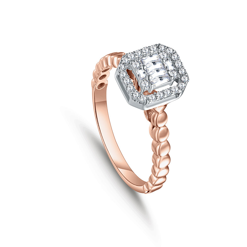 18K Rose gold Diamond Ring - HR202