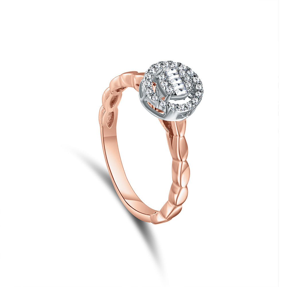 18K Rose gold Diamond Ring - HR203