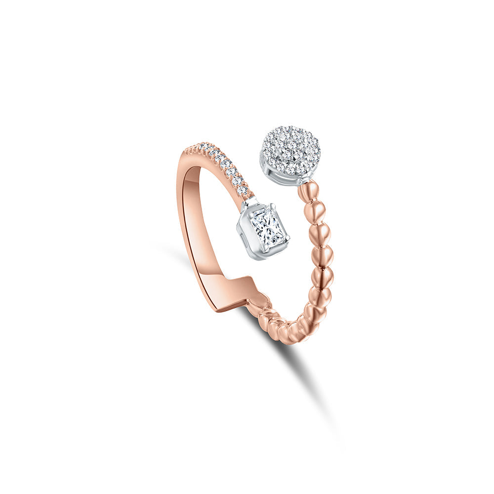 18K Rose gold Diamond Ring - HR220