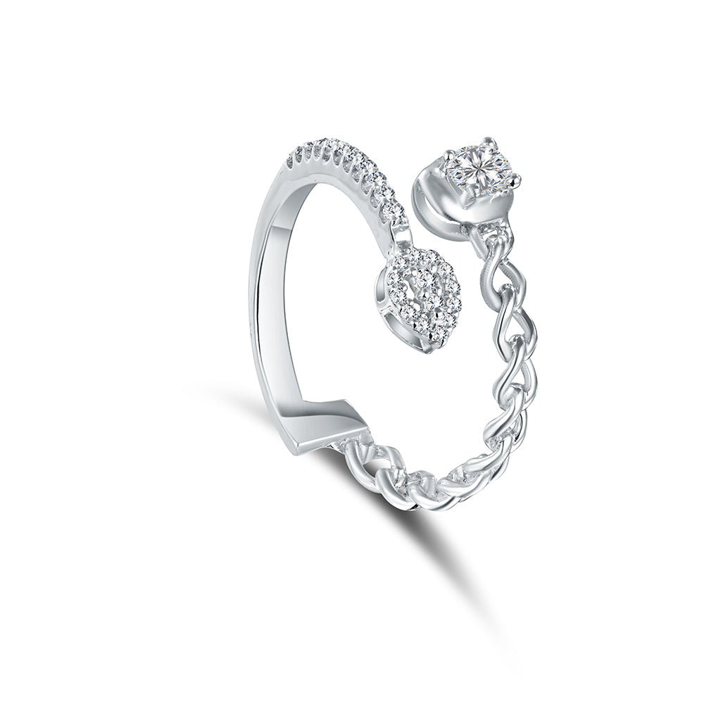 18K White gold Diamond Ring - HR223