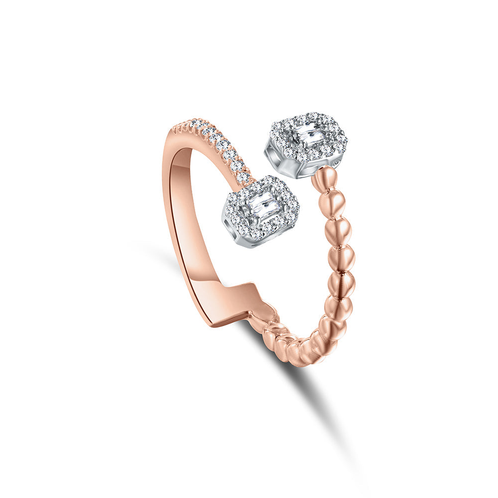 18K Rose gold Diamond Ring - HR225