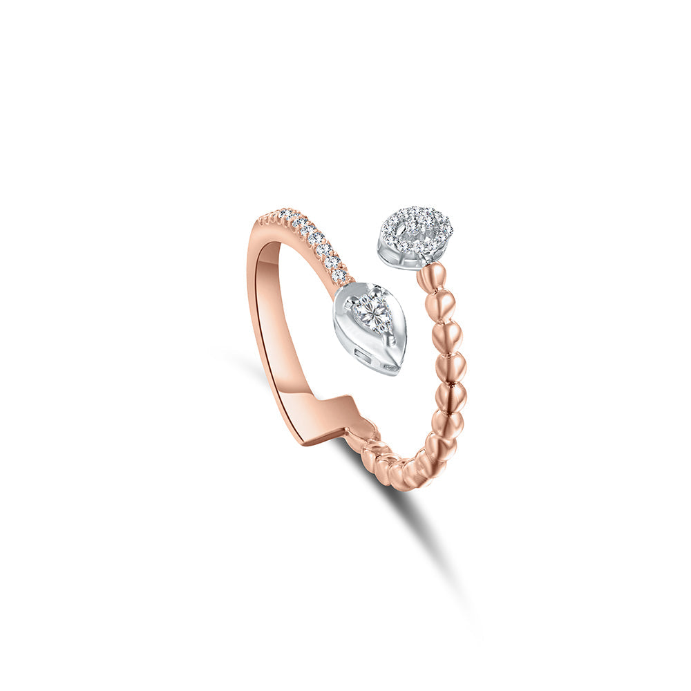 18K Rose gold Diamond Ring - HR226