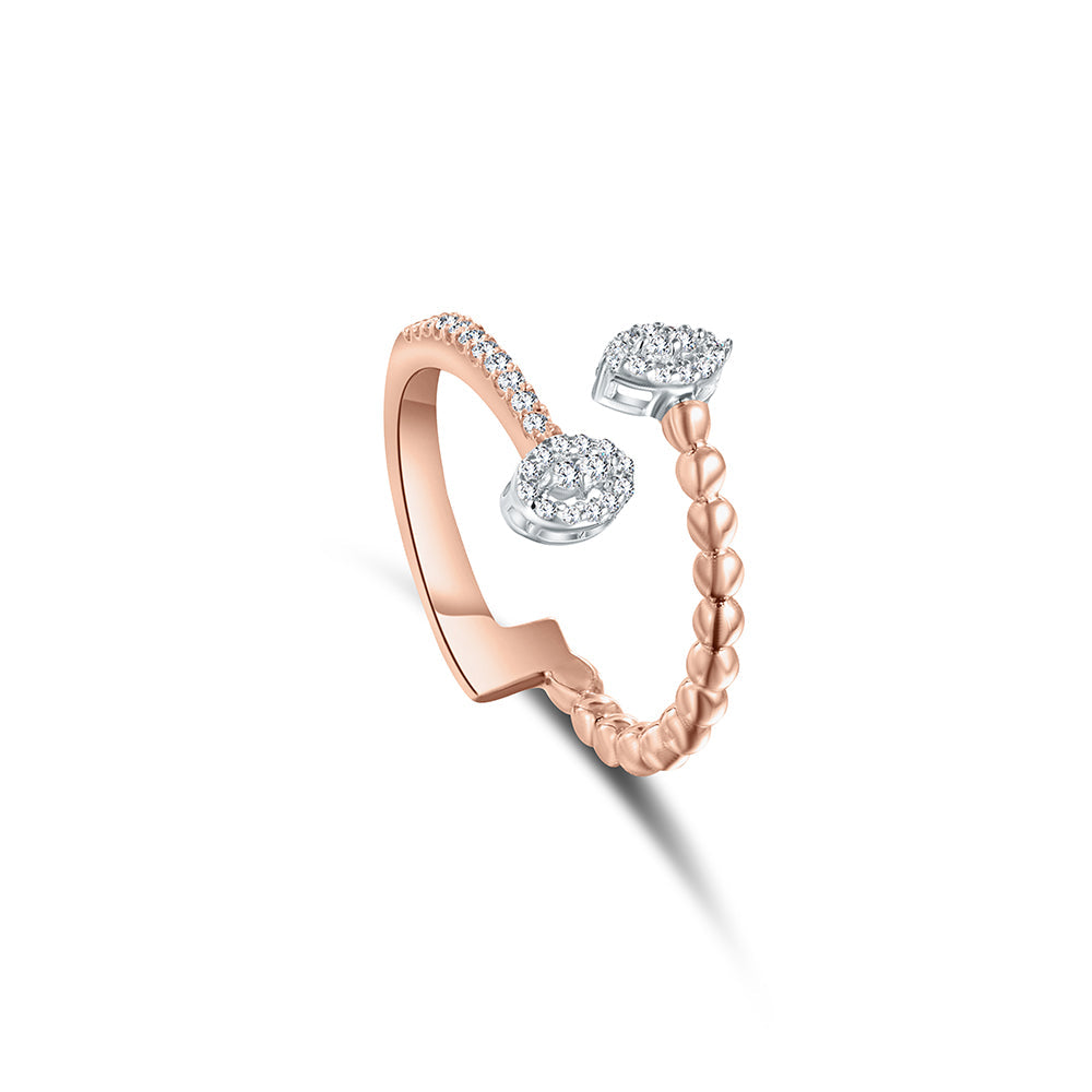 18K Rose gold Diamond Ring - HR227
