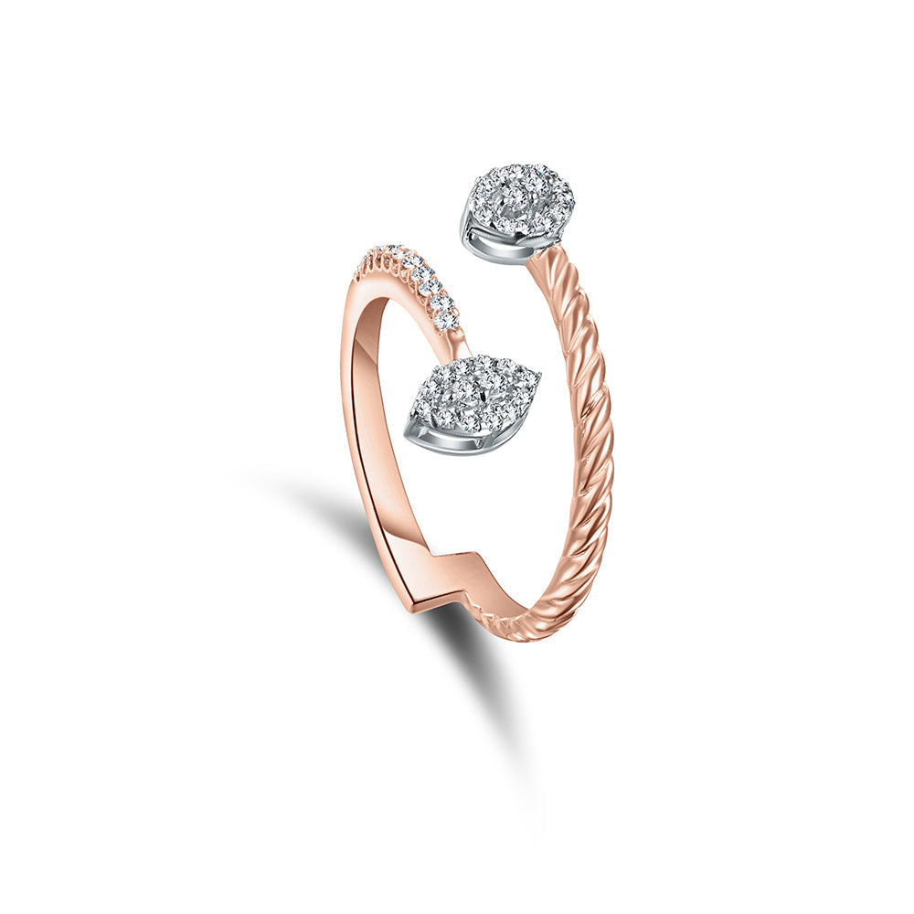 18K Rose gold Diamond Ring - HR228