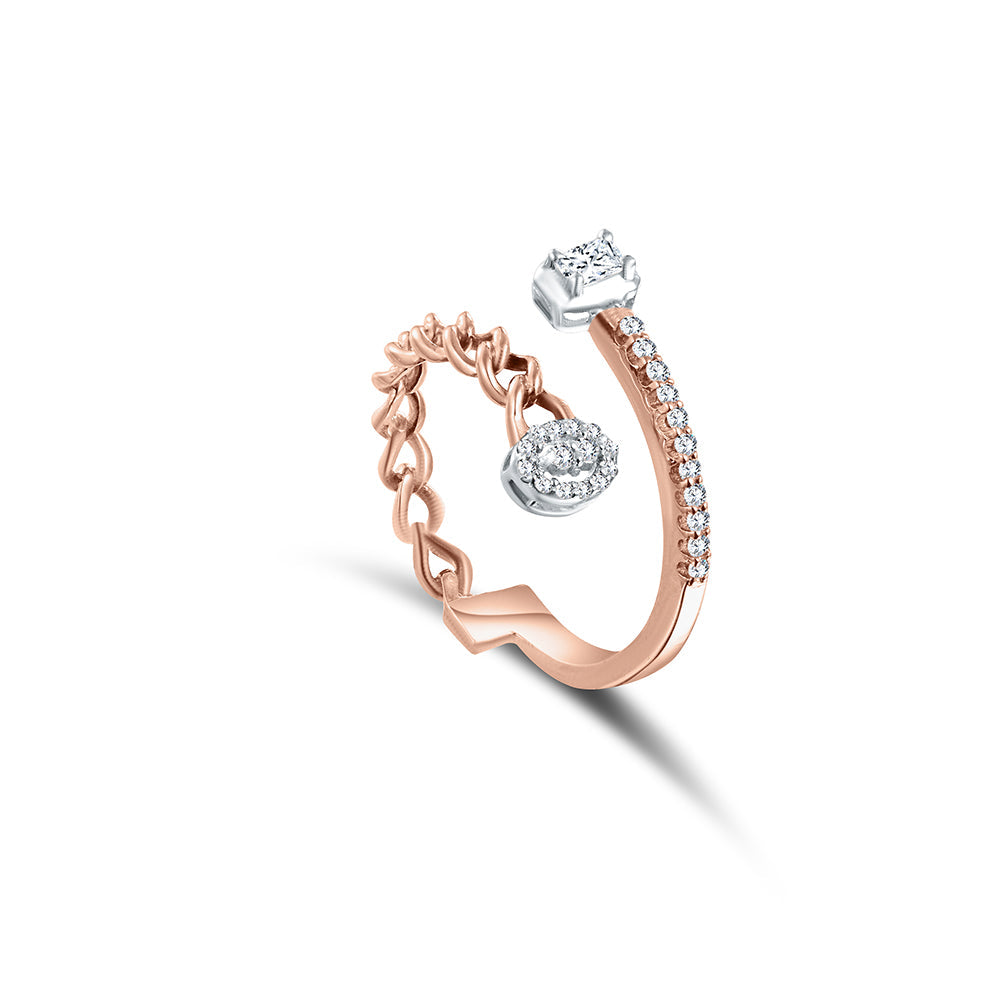 18K Rose gold Diamond Ring - HR230
