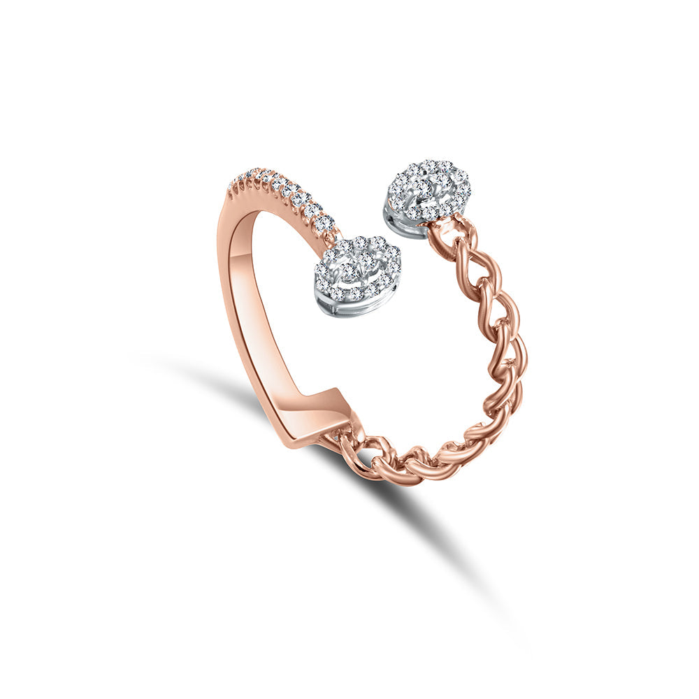 18K Rose gold Diamond Ring - HR231