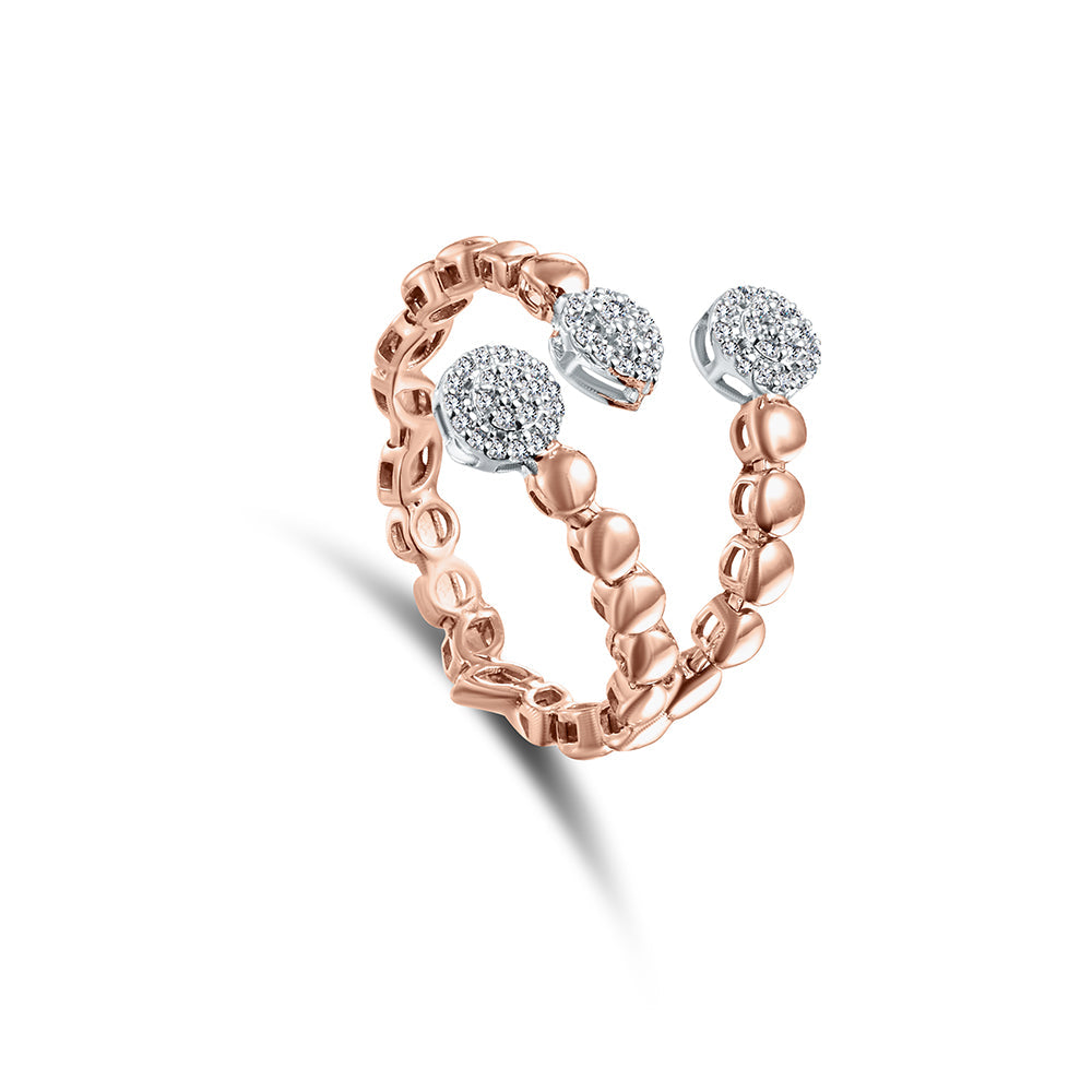 18K Rose gold Diamond Ring - HR234