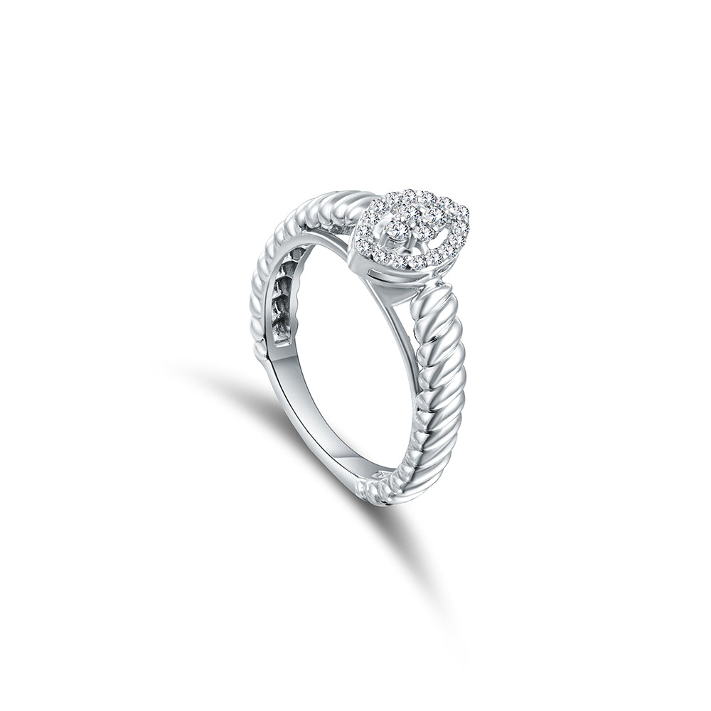 18K White gold Diamond Ring - HR91