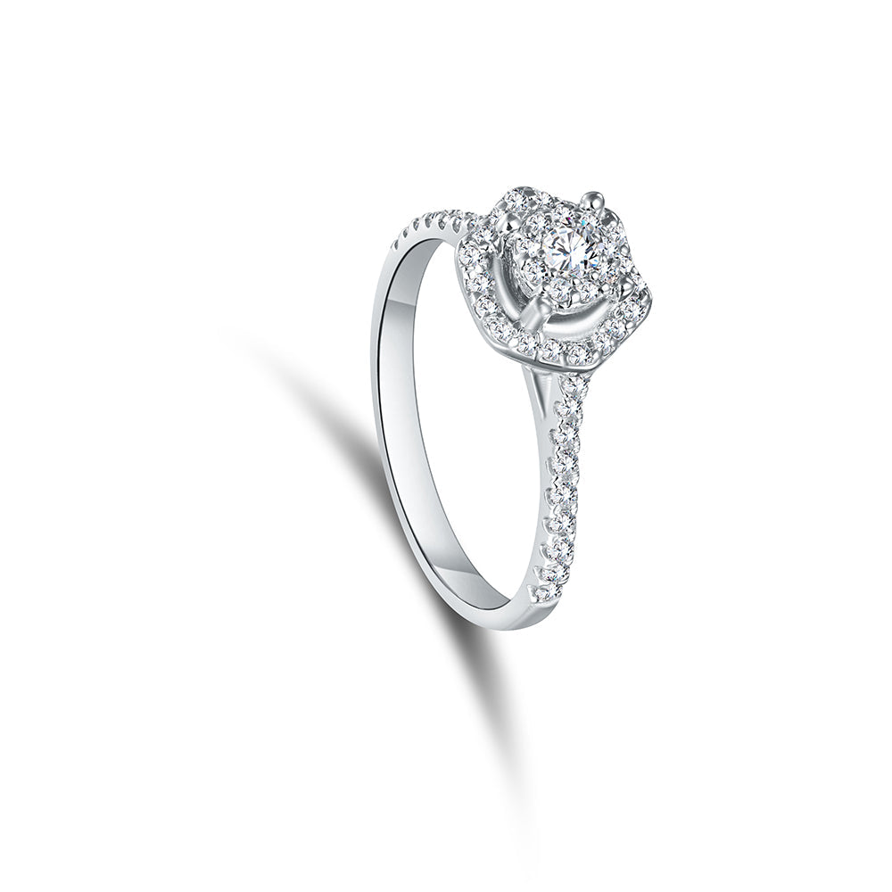 18K White gold Diamond Ring - IA214