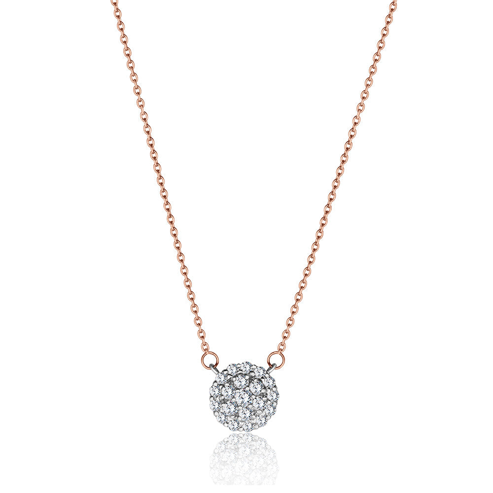 18K Rose gold Diamond Necklace - IP310