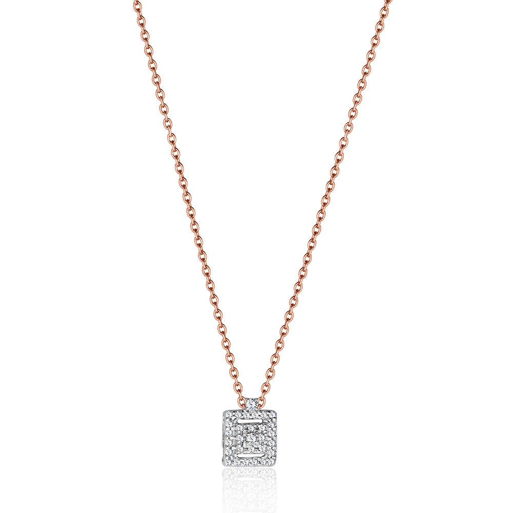 18K Rose gold Diamond Necklace - IP319