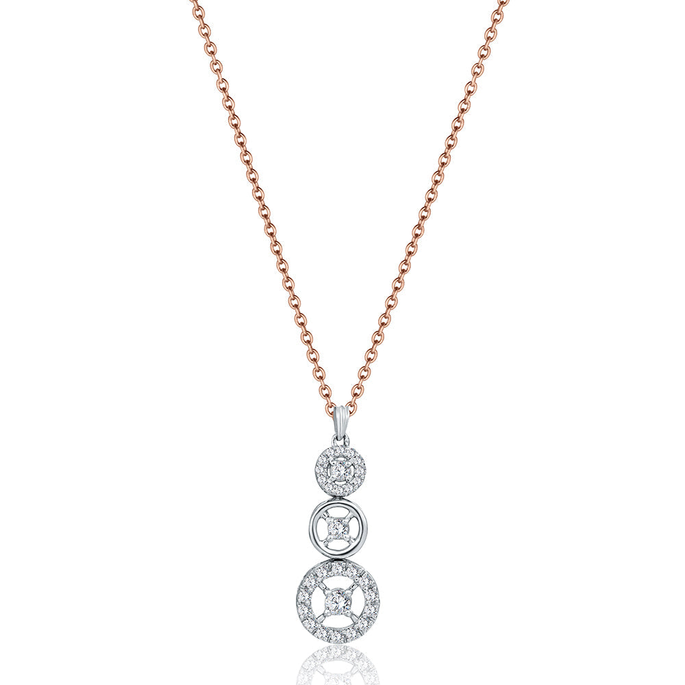 18K Rose gold Diamond Necklace - IP424B
