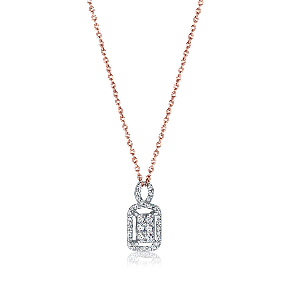 18K Rose gold Diamond Necklace - IP505
