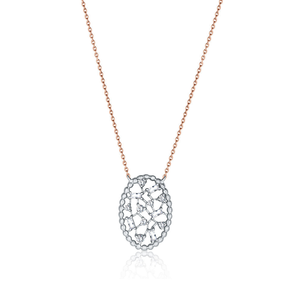 18K Rose gold Diamond Necklace - IPQ22