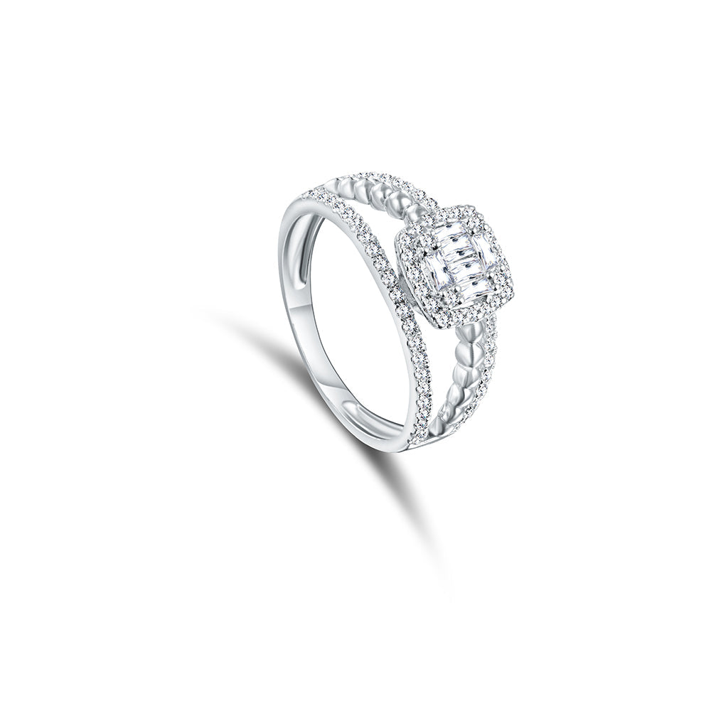 18K White gold Diamond Ring - IRQ03