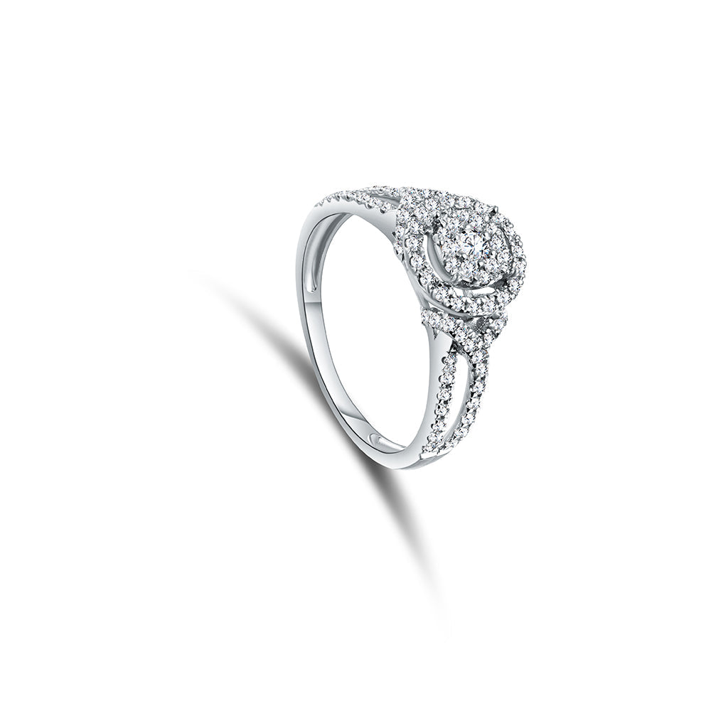 18K White gold Diamond Ring - IRQ04