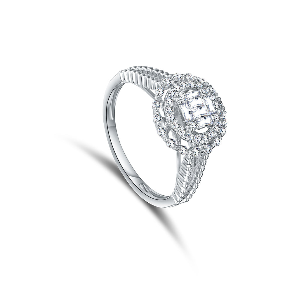 18K White gold Diamond Ring - IRQ08