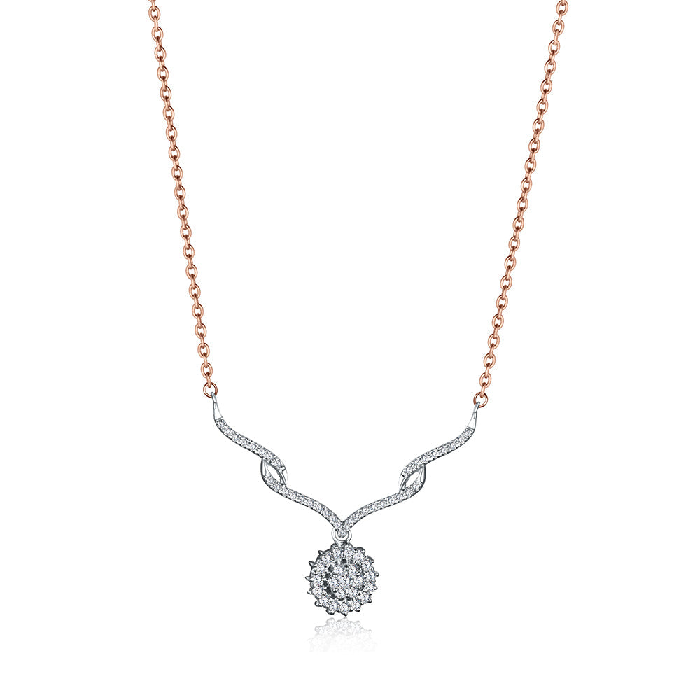 18K Rose gold Diamond Necklace - X018882P