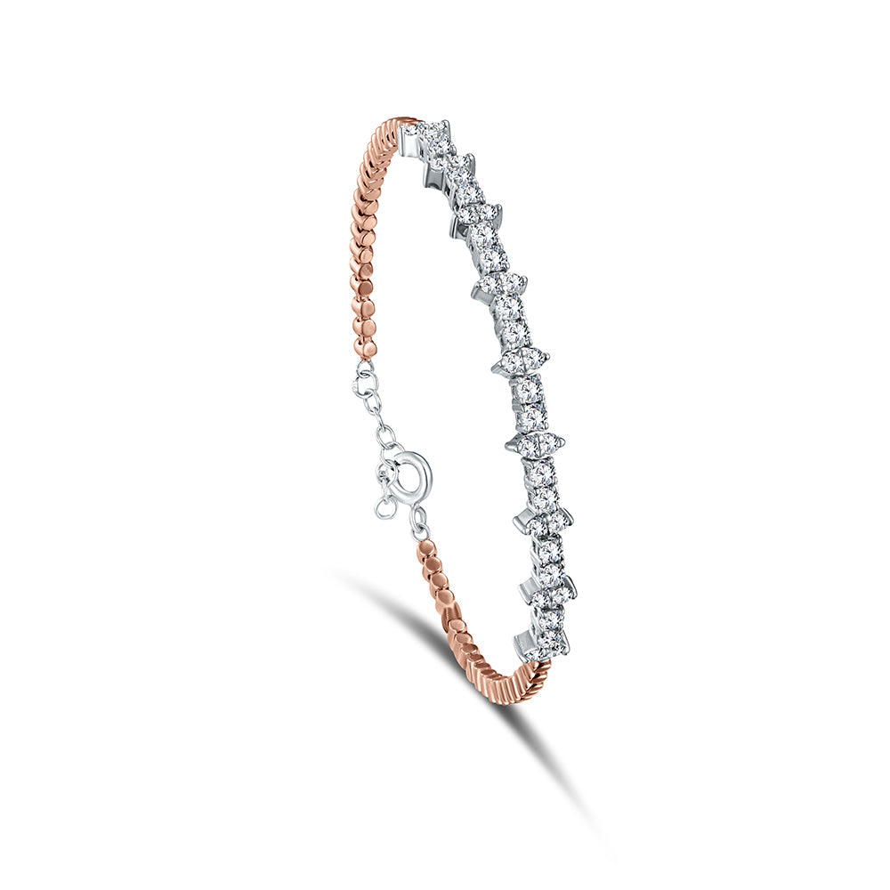 18K Rose gold Diamond Bangle - B-E-B268SB