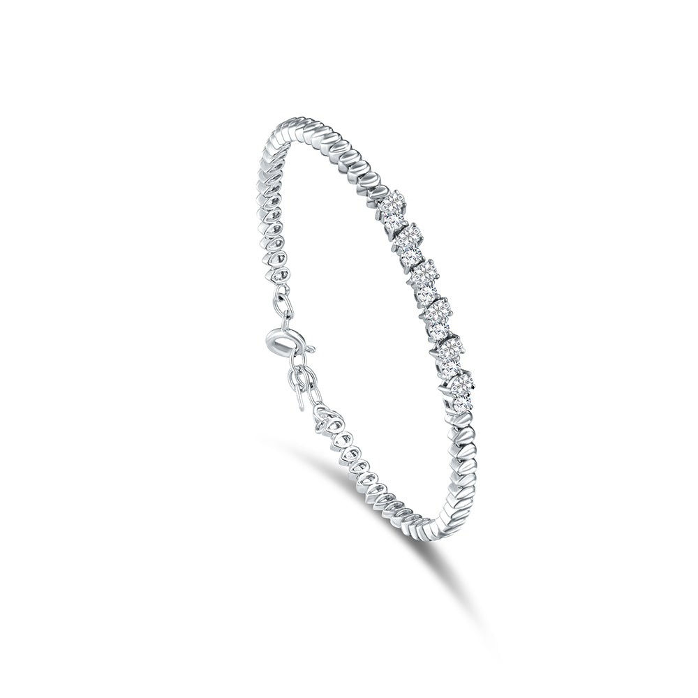18K White gold Diamond Bangle - E-B298S
