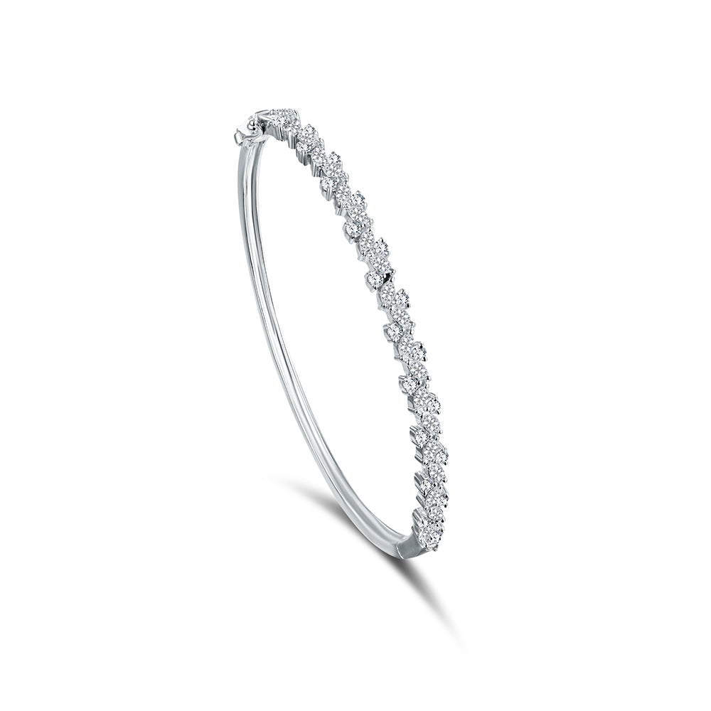 18K White gold Diamond Bangle - E-B358X