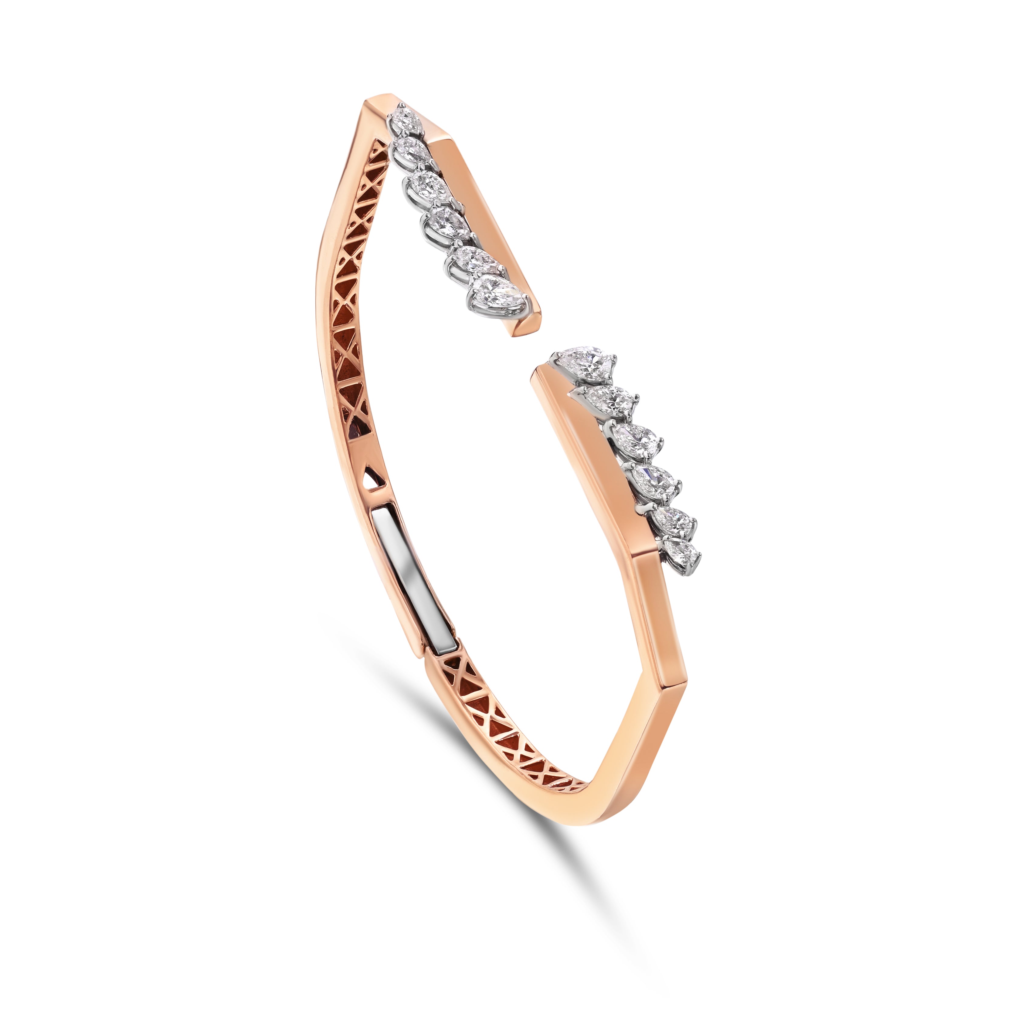 18K Rose Gold Diamond Bangles - E-B462S