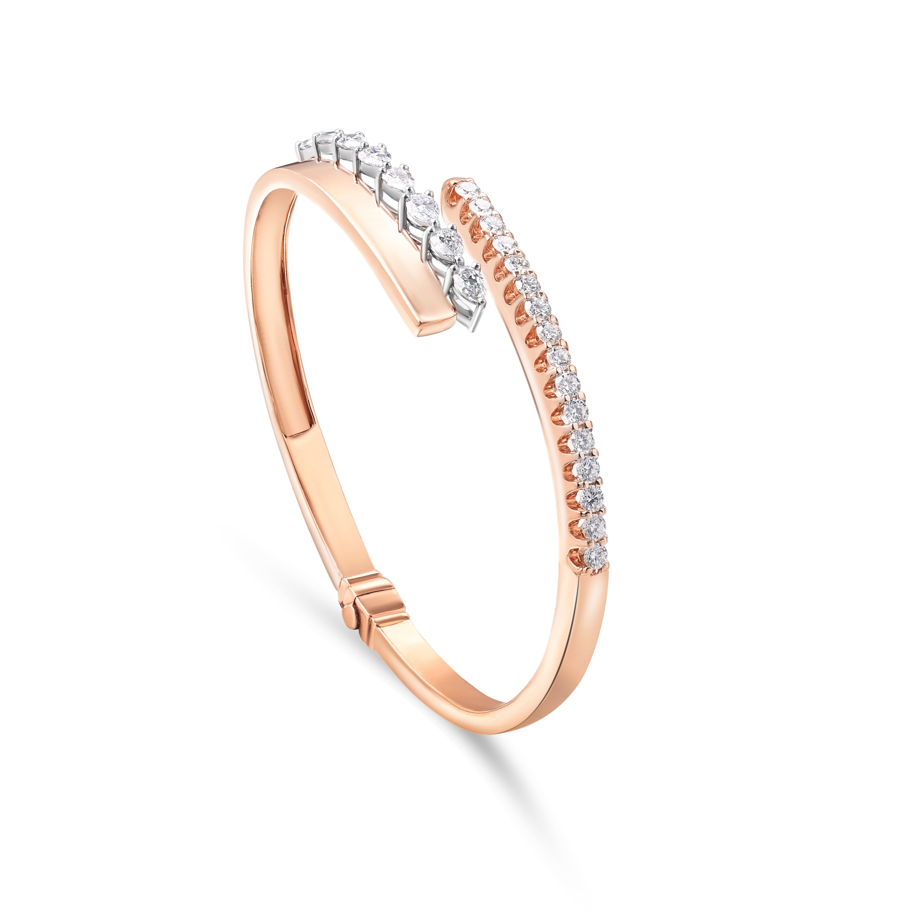 18K Rose Gold Diamond Bangles - E-B504X