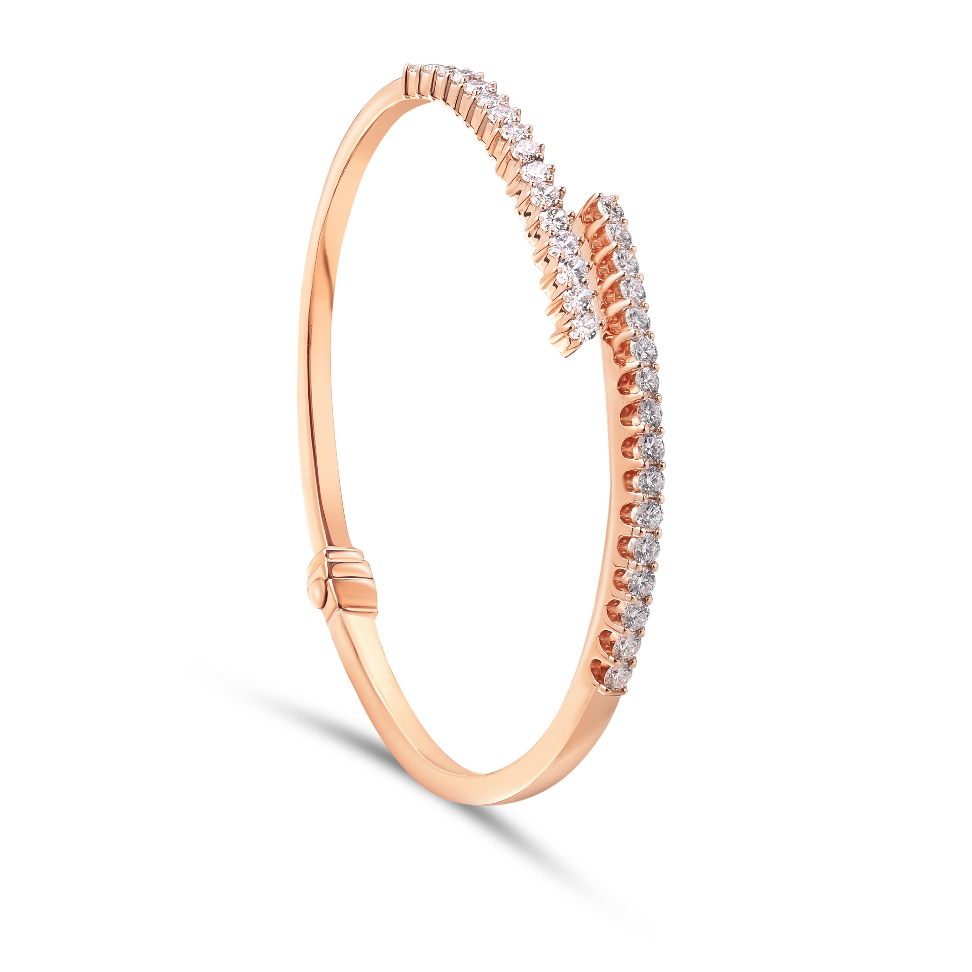 18K Rose Gold Diamond Bangles - E-B505S