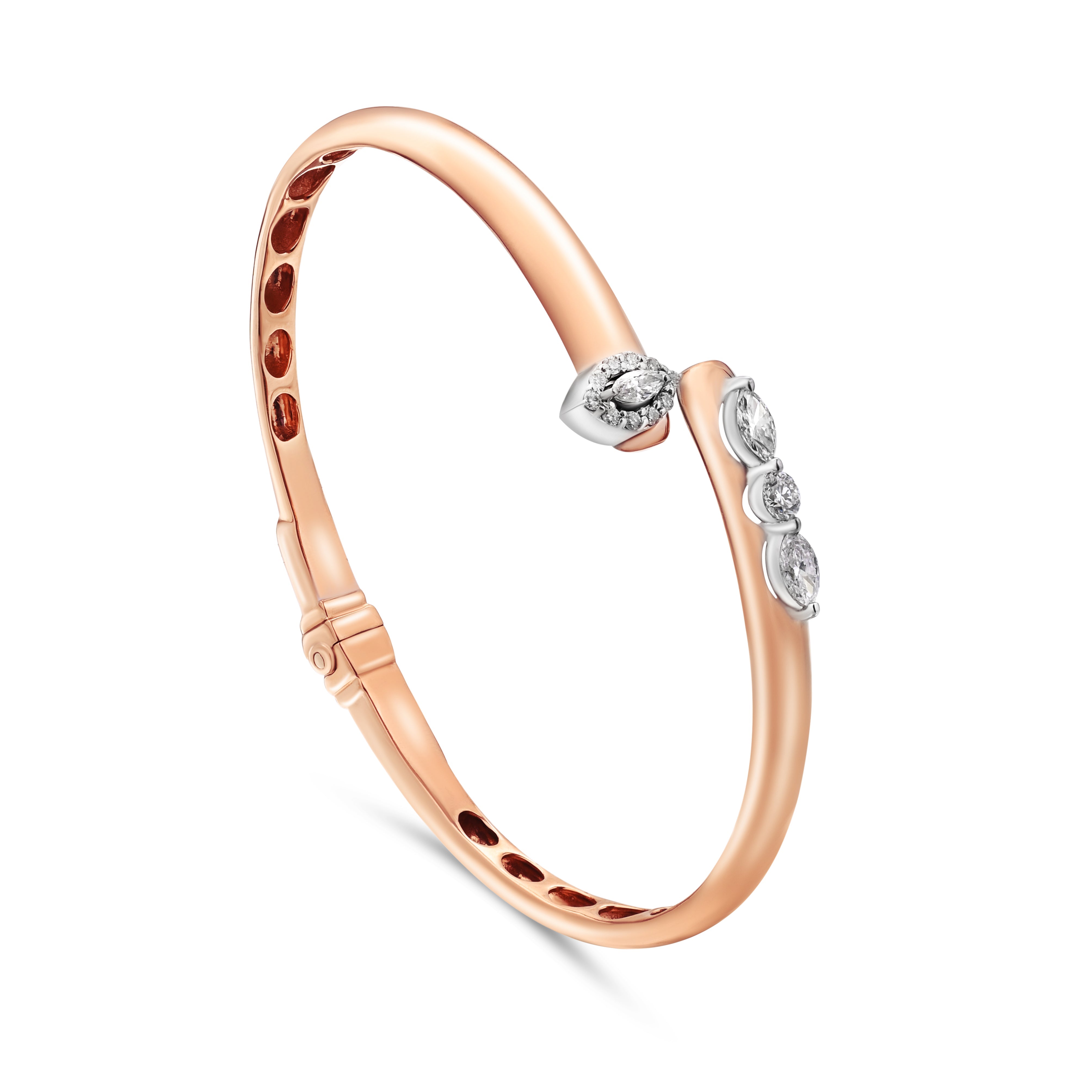 18K Rose Gold Diamond Bangles - E-B512S