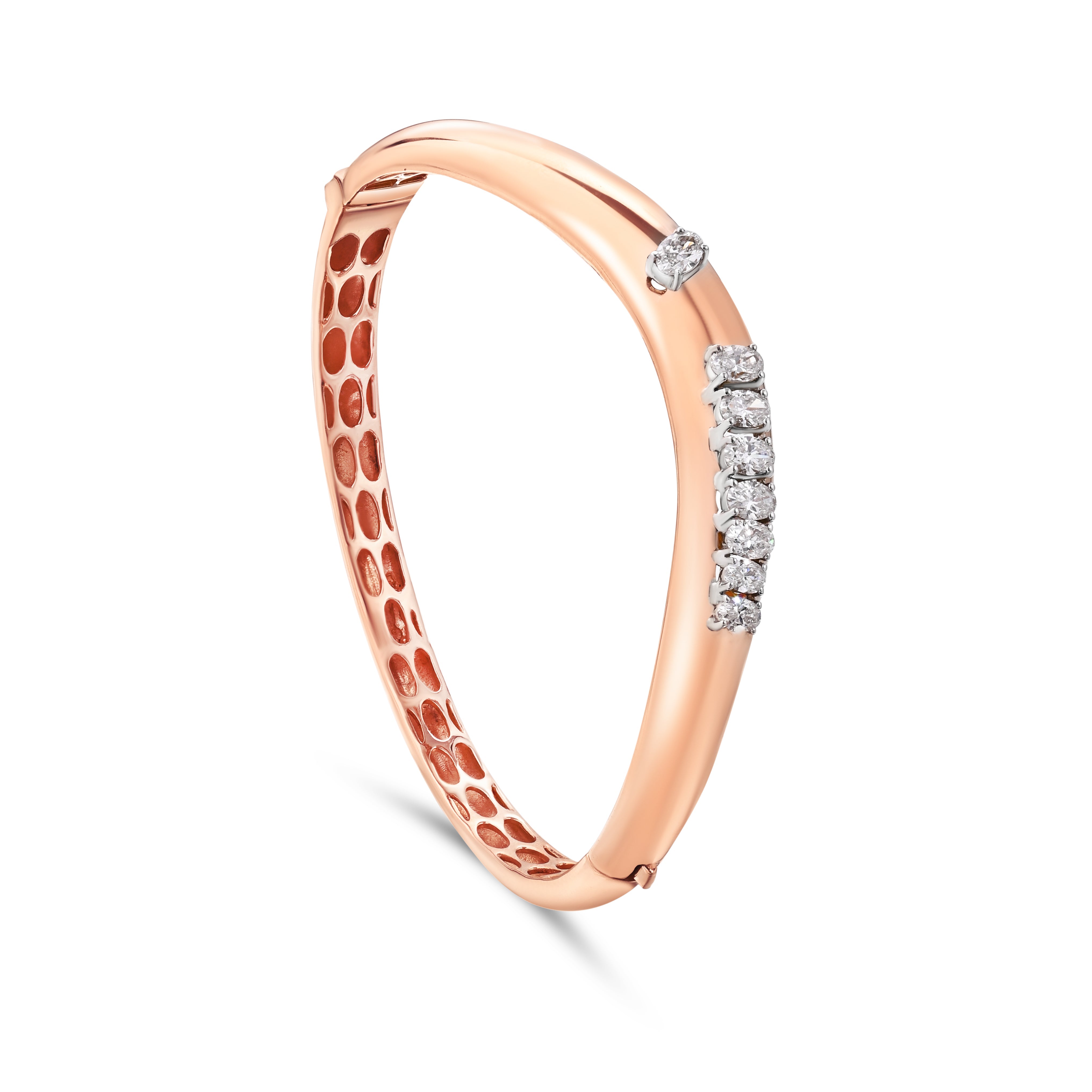 18K Rose Gold Diamond Bangles - E-B523X