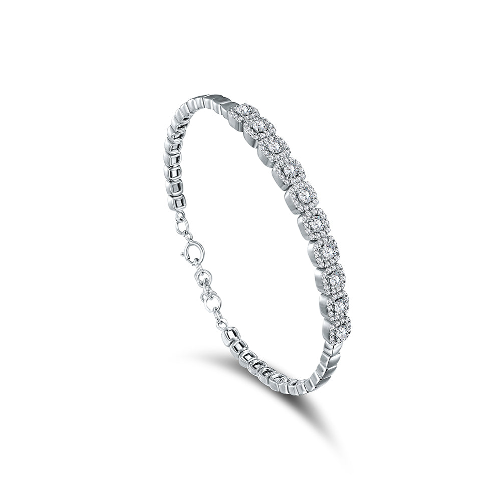 18K White gold Diamond Bangle - E-B56