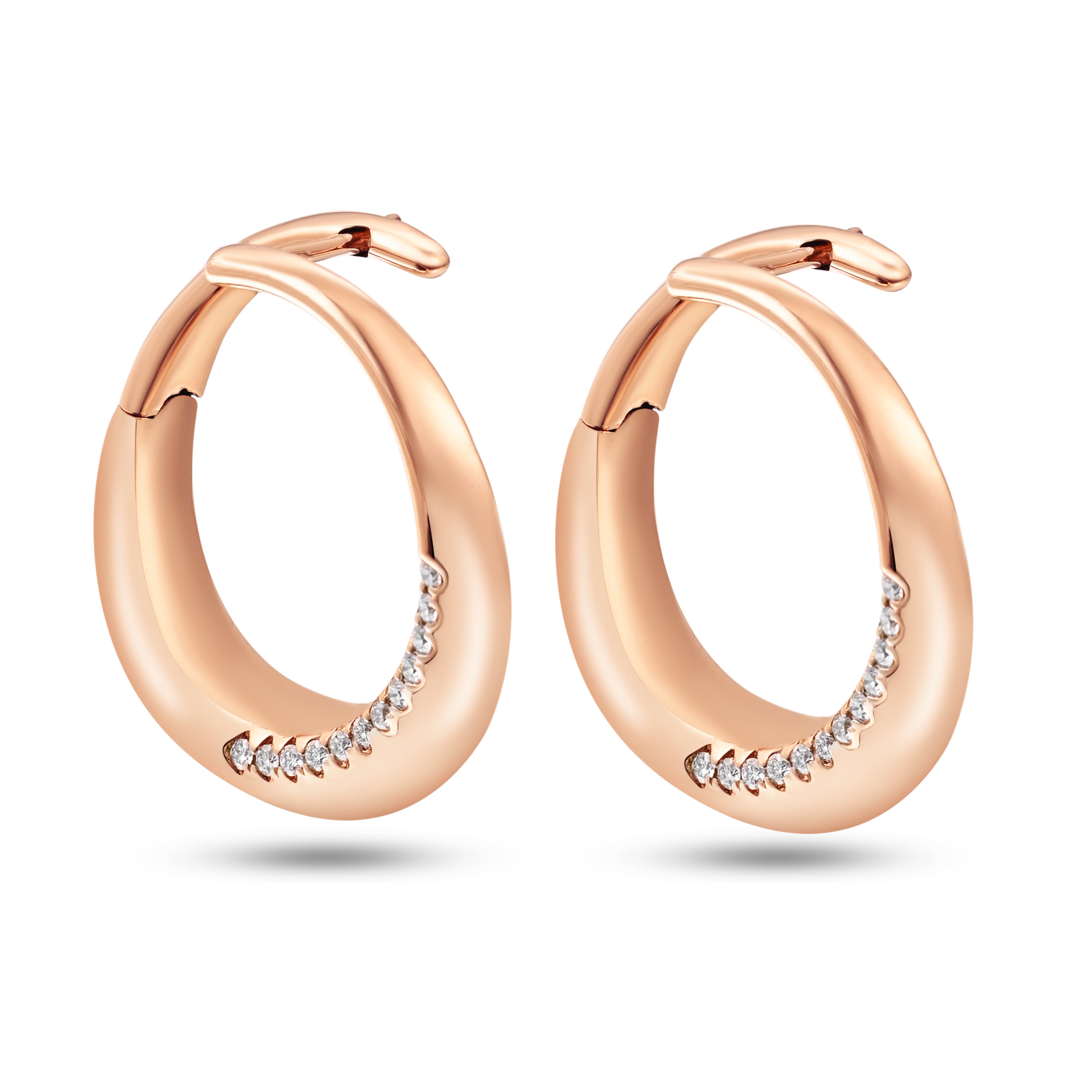 18K Rose Gold Diamond Earrings - E-E314S