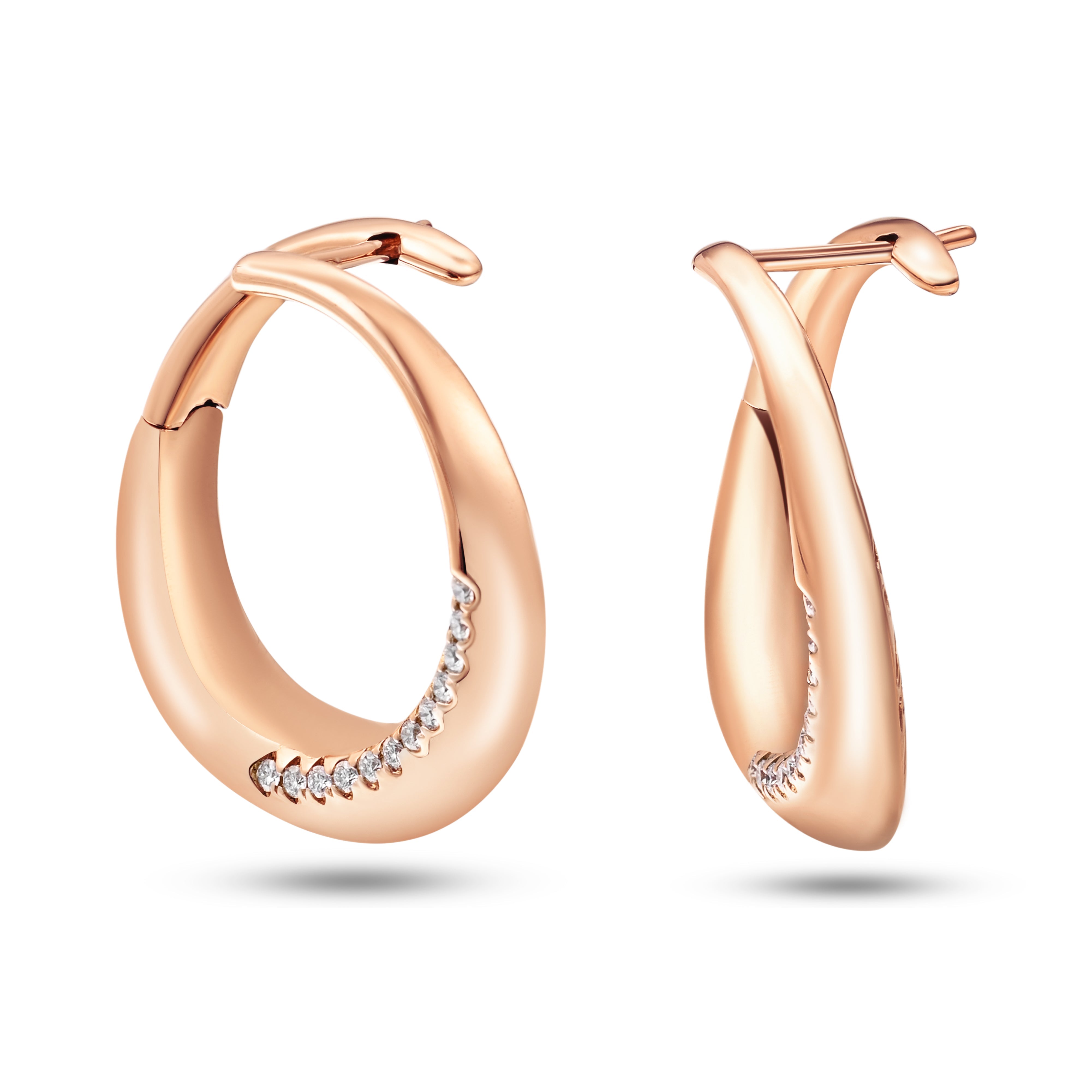18K Rose Gold Diamond Earrings - E-E314S