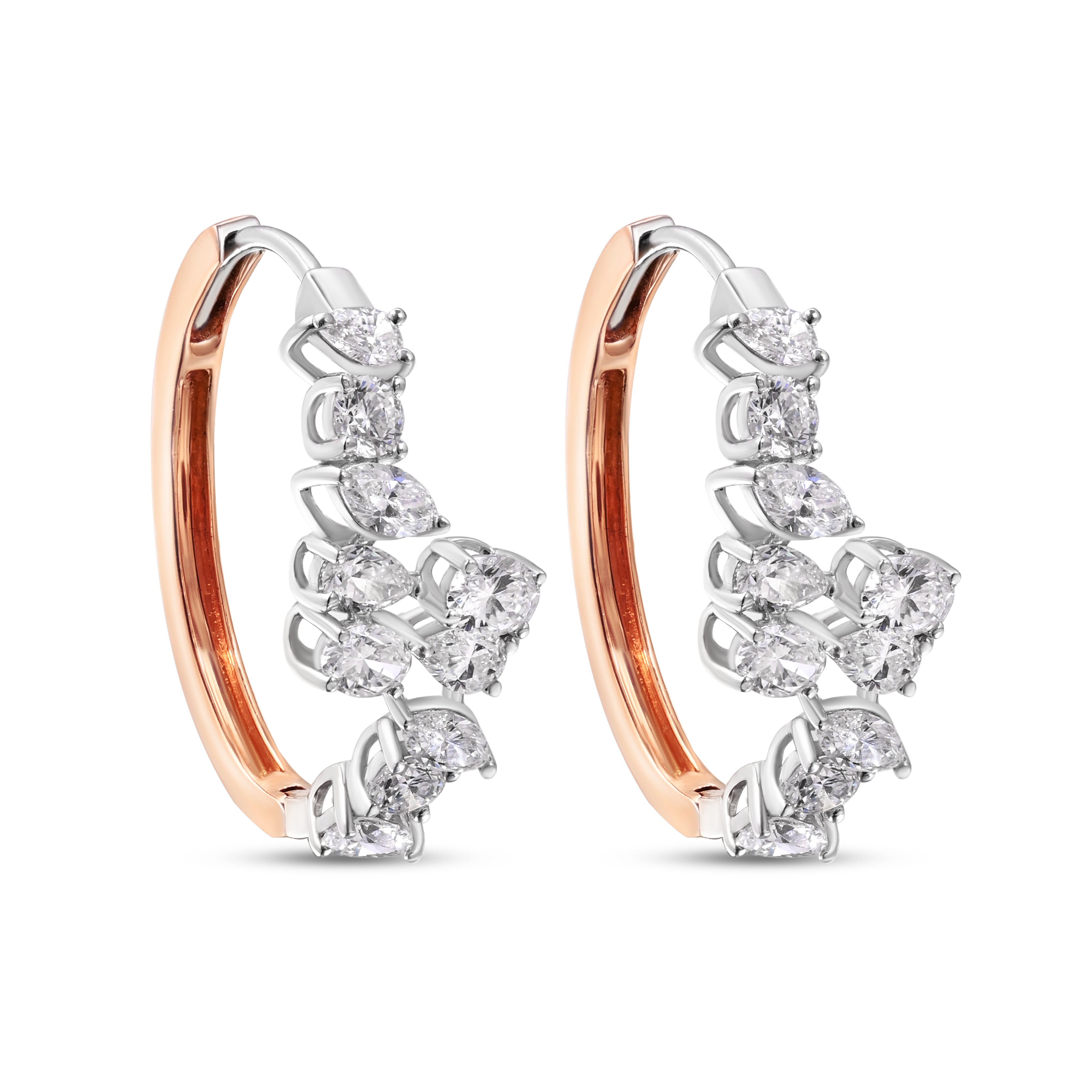 18K Rose Gold Diamond Earrings - E-E349S