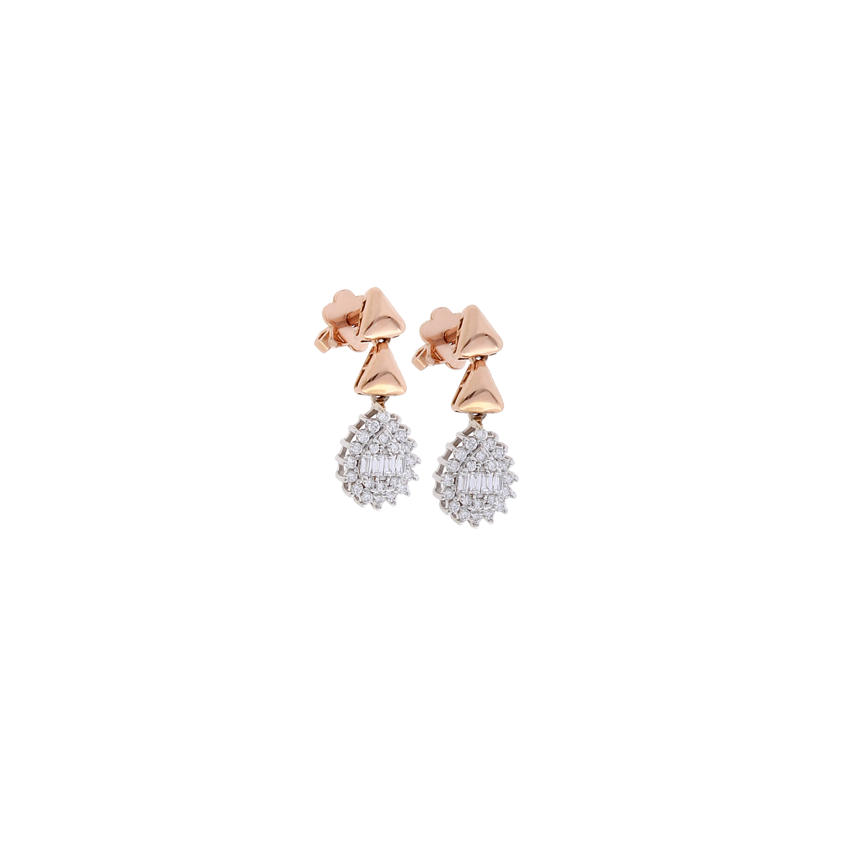 18K Rose Gold Diamond Earrings -E-E387S