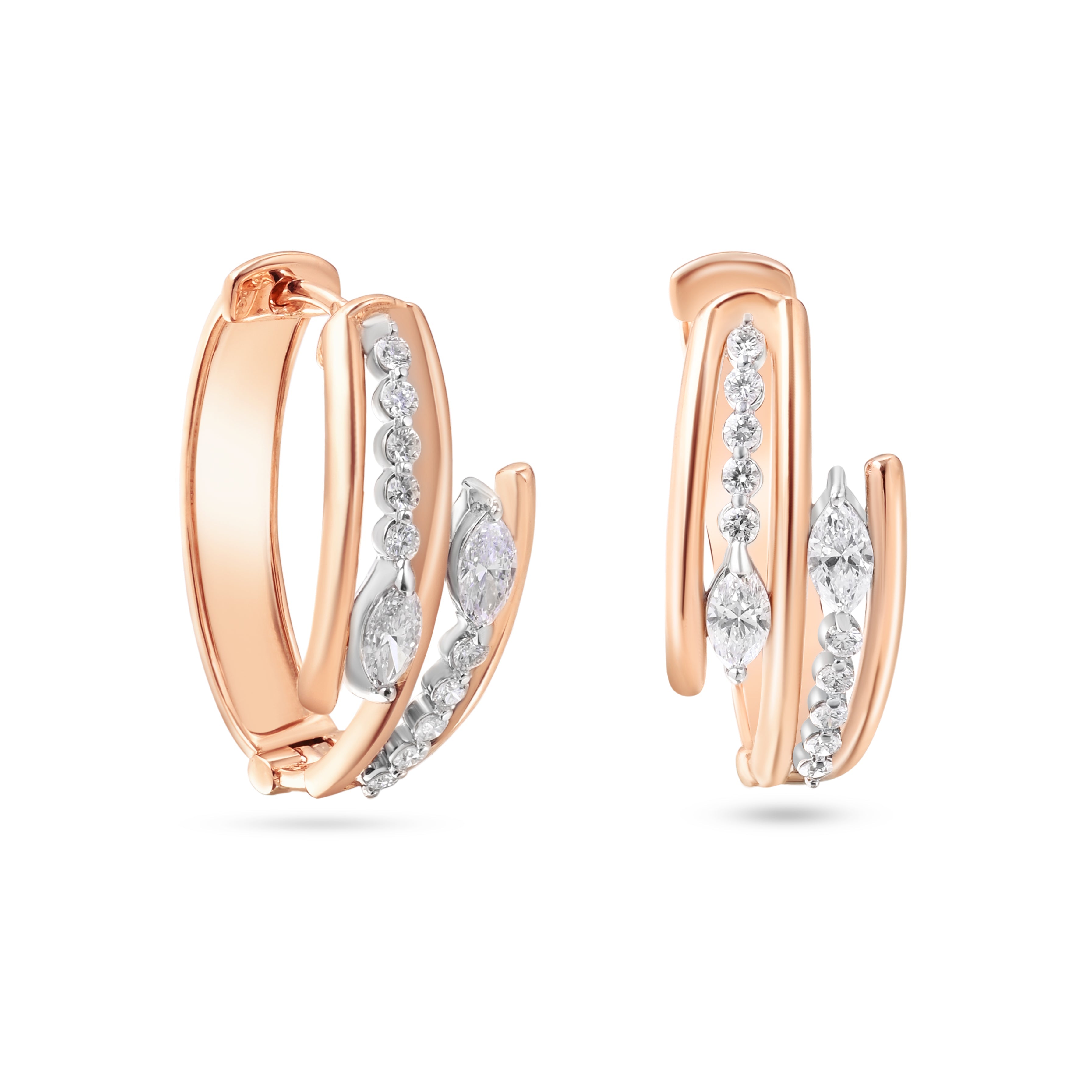 18K Rose Gold Diamond Earrings - E-E447S