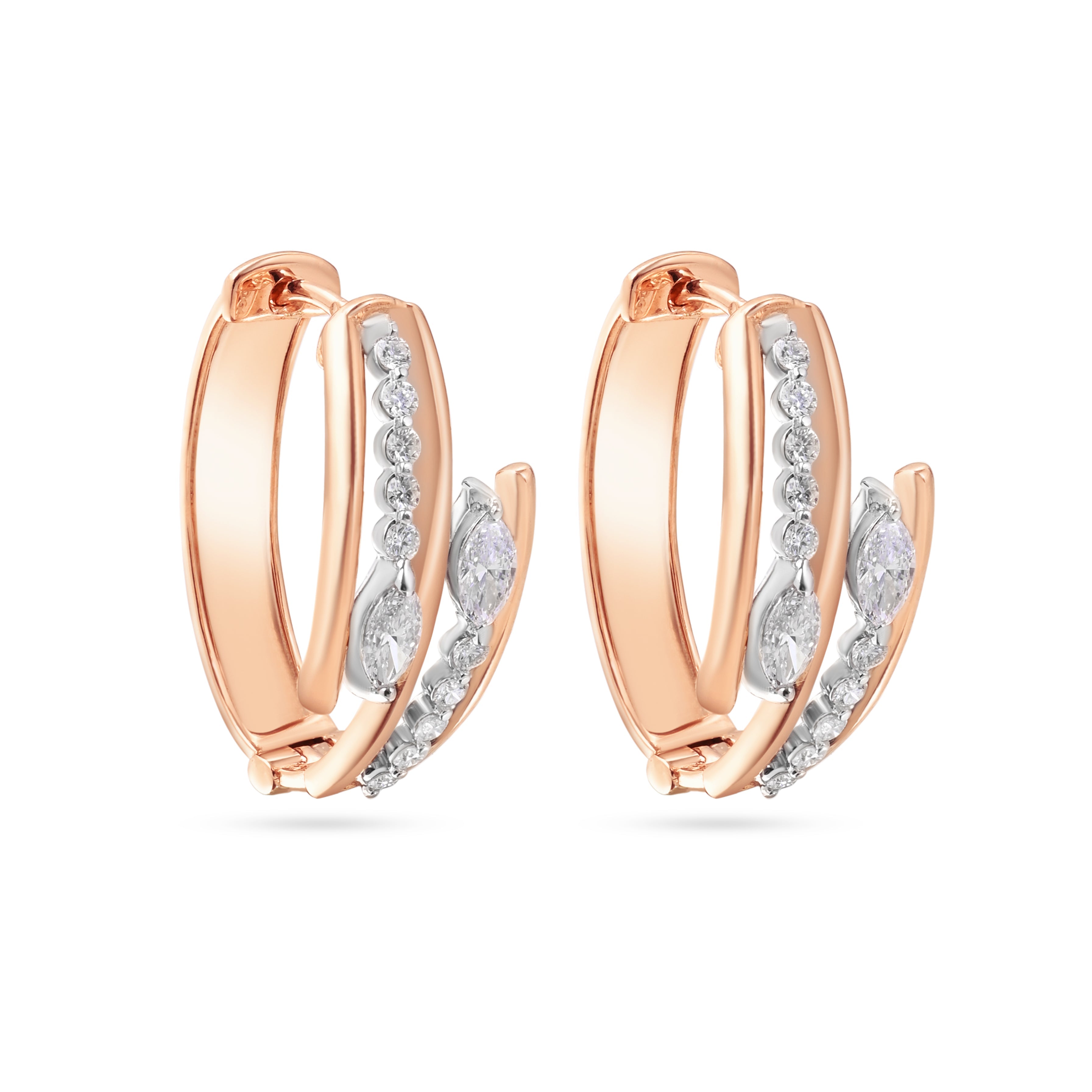 18K Rose Gold Diamond Earrings - E-E447S