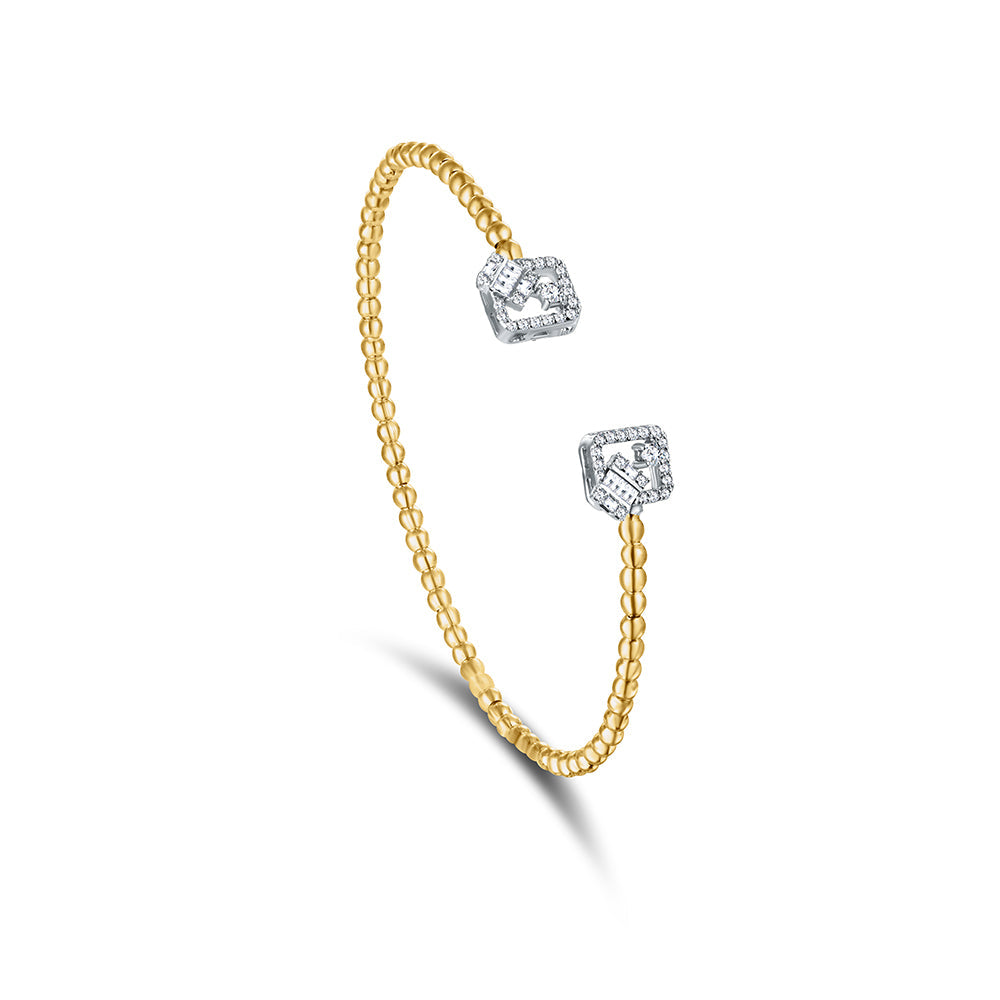 18K Yellow gold Diamond Bangle - E-H031BS