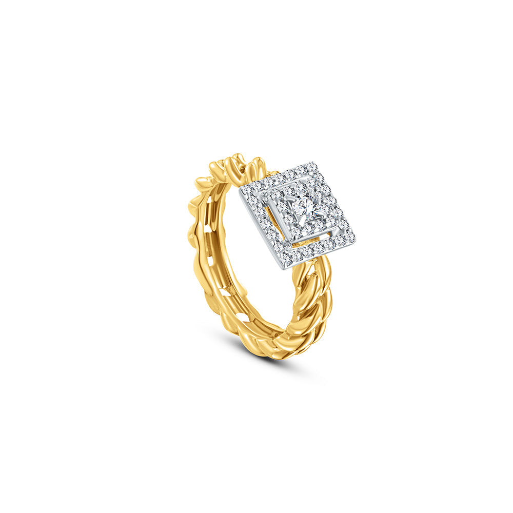 18K Yellow gold Diamond Ring - E-H03B
