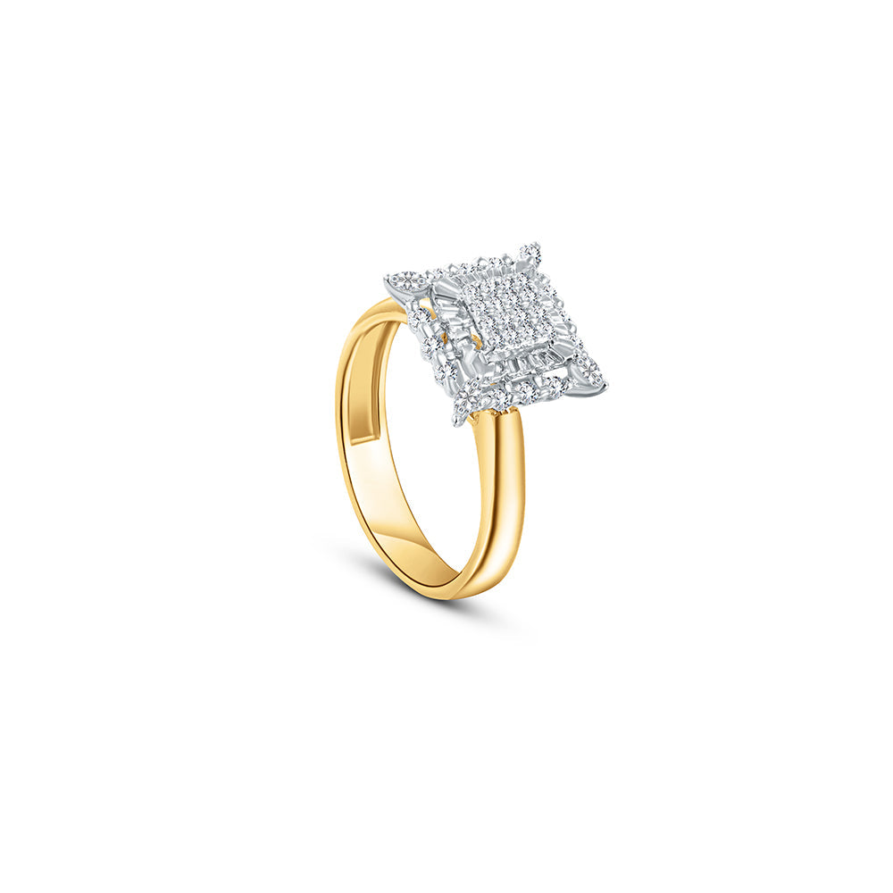 18K Yellow gold Diamond Ring - E-H048TS
