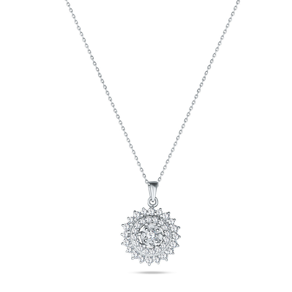 18K White gold Diamond Necklace - E-P400SM
