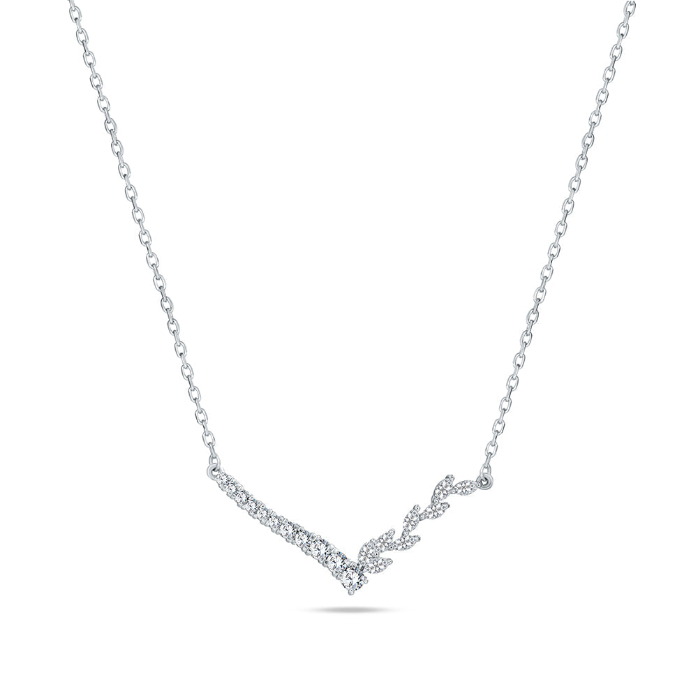 18K White gold Diamond Necklace - E-P428S