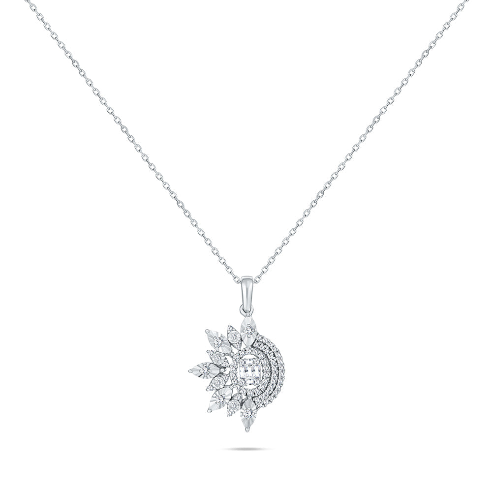 18K White gold Diamond Necklace - E-P433SM