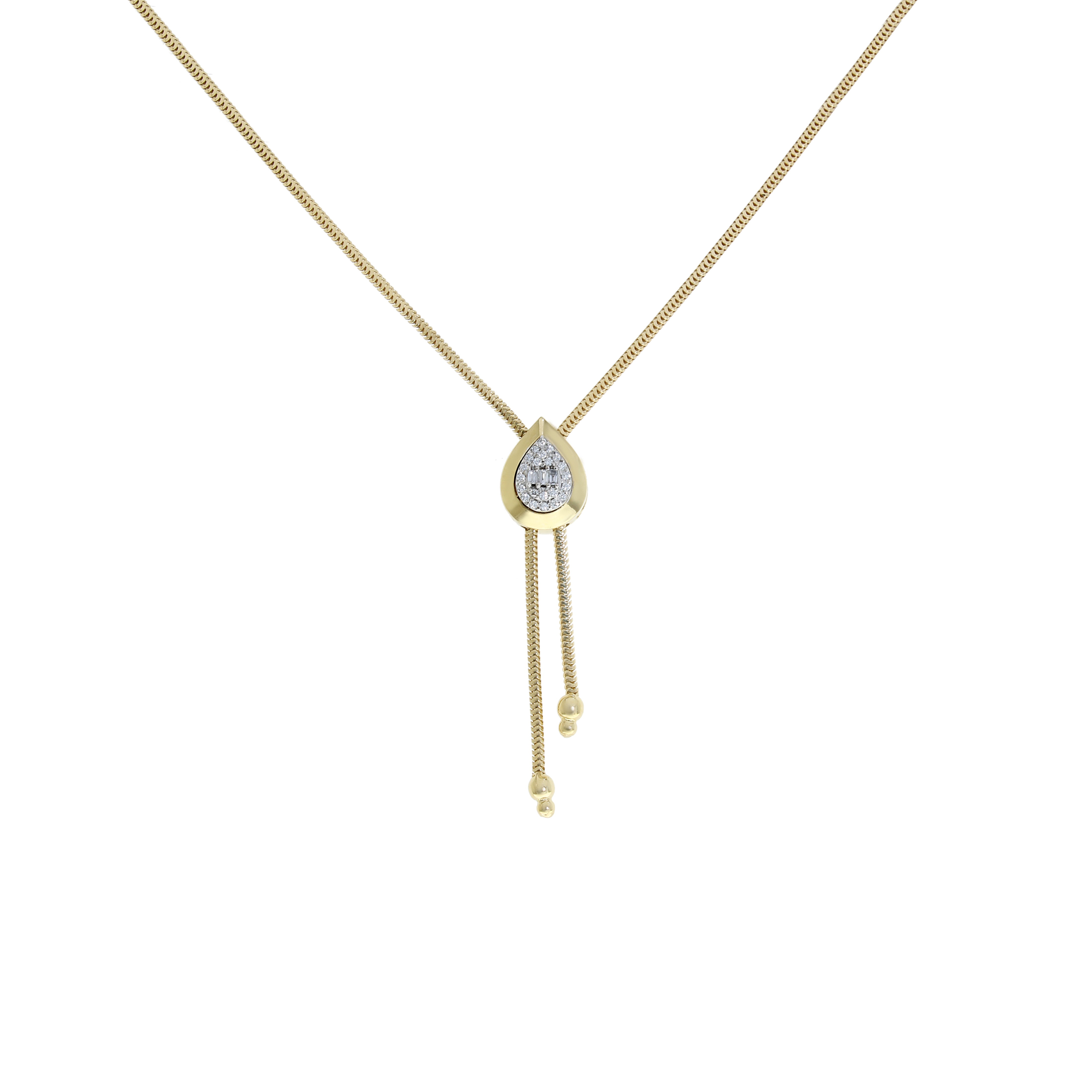 18K Yellow gold Diamond Necklaces -E-P564SD
